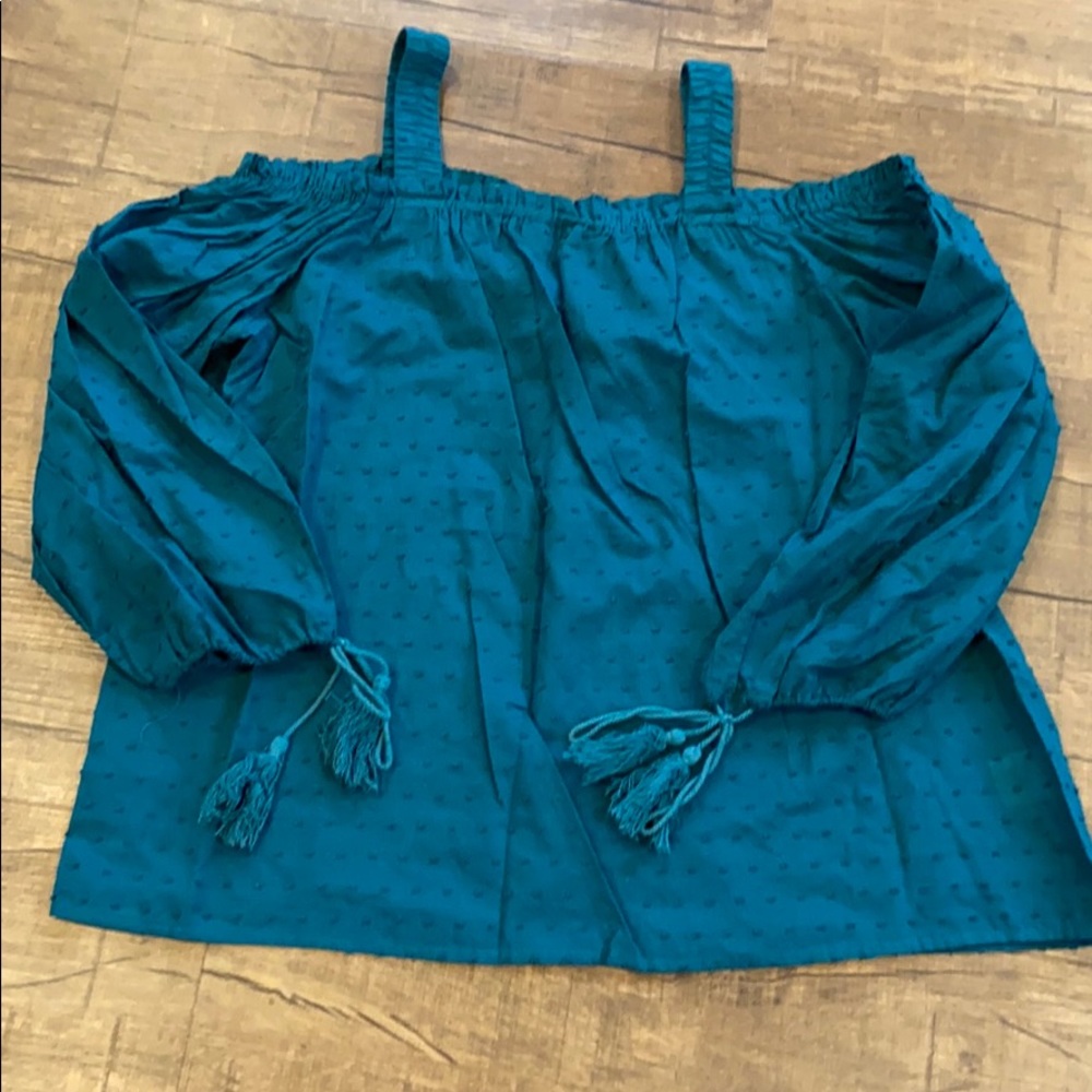Off the Shoulder Teal top